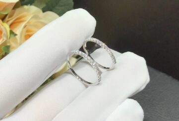 Реплика Обручальное кольцо из платины с полукругом из бриллиантов, 2,2 мм из Китая