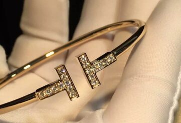 Реплика Tiffany T Diamond Wire Bracelet in Yellow Gold из Китая