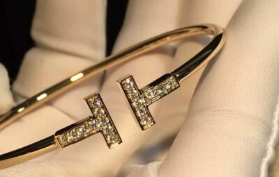 Реплика Tiffany T Diamond Wire Bracelet in Yellow Gold из Китая