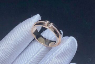 Реплика Узкое кольцо с бриллиантами из розового золота из Китая