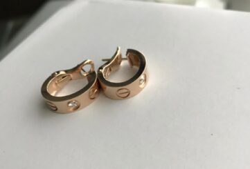 Реплика LOVE hoop earrings, classic model, 2 diamonds из Китая