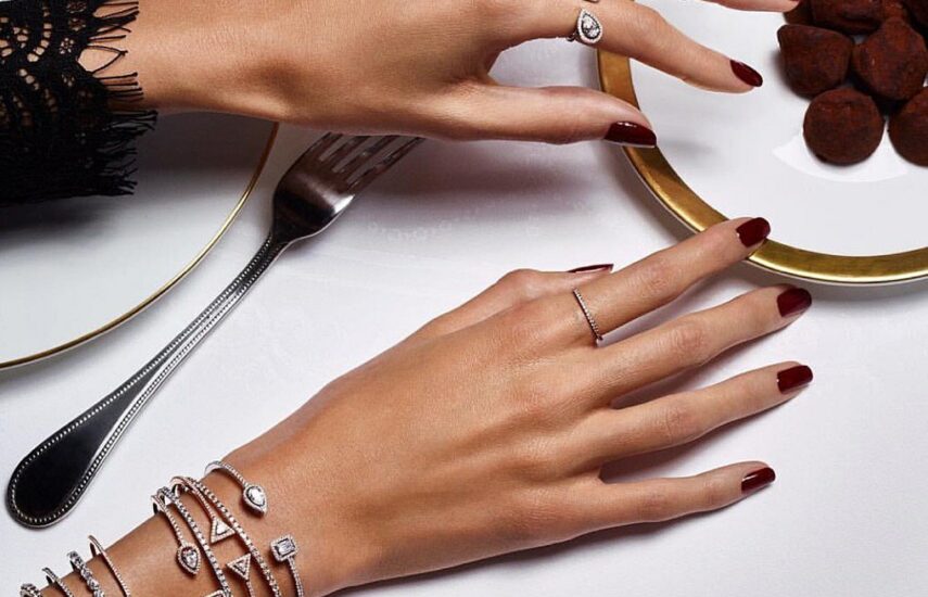 Реплика Messika White Gold Diamond Wedding Ring Gatsby из Китая