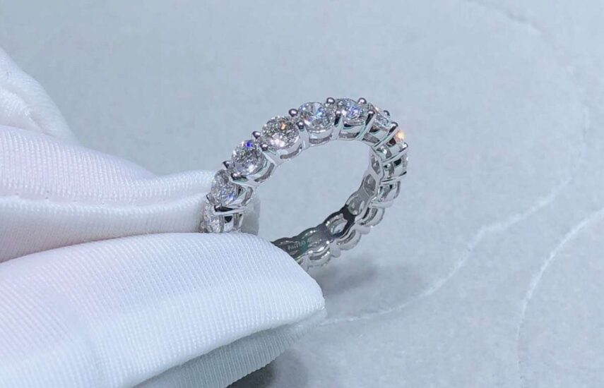 Реплика Кольцо Tiffany & Co из платины 2.1К и 21 бриллианта по кругу из Китая