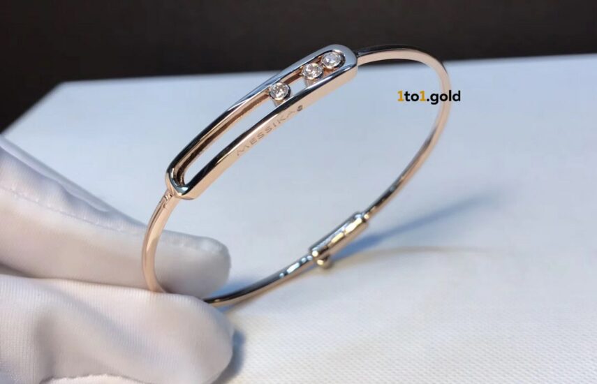 Реплика Тонкий браслет с подвижными бриллиантами MESSIKA Jonc Move из Китая