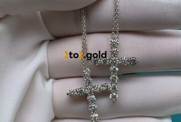 Реплика Подвеска в форме креста из платины с бриллиантами из Китая