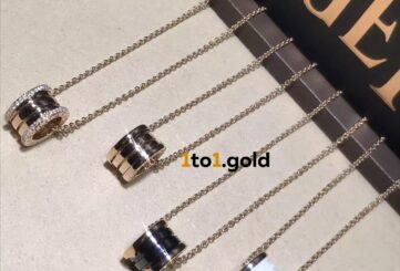 Реплика B.zero1 Necklace yellow Gold / ceramic black / rose Gold / ceramic white из Китая