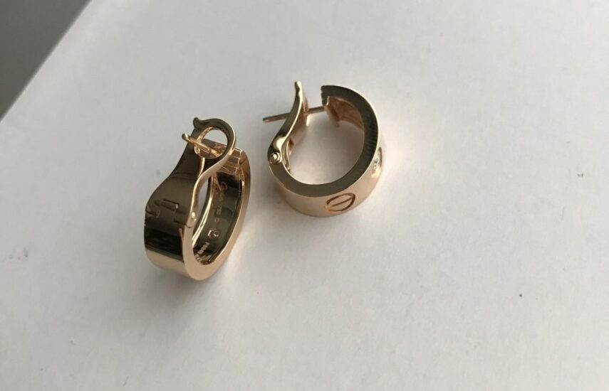 Реплика LOVE hoop earrings, classic model, 2 diamonds из Китая