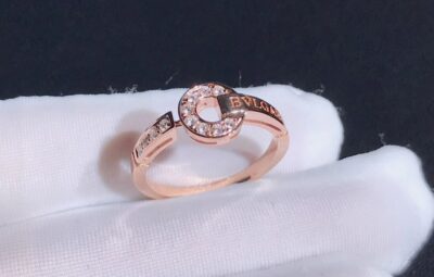 Реплика Кольцо Bvlgari Bvlgari, розовое золото 18 карат, бриллиантовое паве из Китая