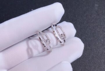 Реплика Кольца MESSIKA коллекции «Move Uno Pavé» из белого золота из Китая