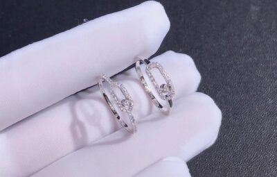 Реплика Кольца MESSIKA коллекции «Move Uno Pavé» из белого золота из Китая