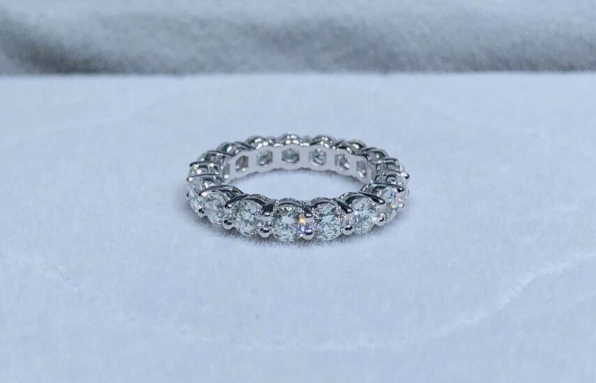 Реплика Кольцо Tiffany & Co из платины 2.1К и 21 бриллианта по кругу из Китая