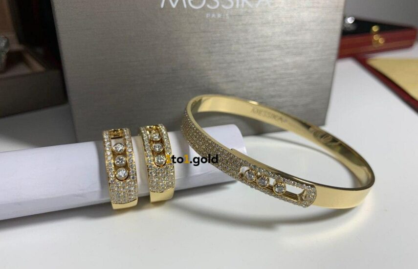 Реплика Messika Move Noa half pavé bangle из Китая