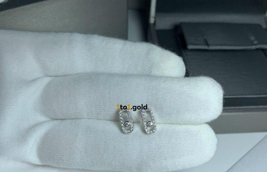 Реплика Move Uno pavé flex bangle & White Gold Diamond Earrings Move Uno из Китая