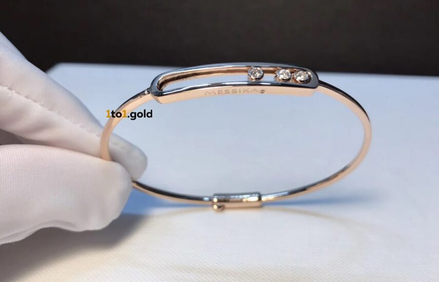 Реплика Тонкий браслет с подвижными бриллиантами MESSIKA Jonc Move из Китая