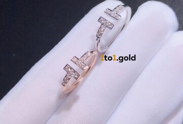 Реплика Tiffany T Diamond Wire ring rose/yellow gold из Китая