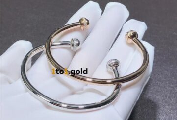 Реплика Possession Rose/White Gold diamond Open Bangle Bracelet из Китая