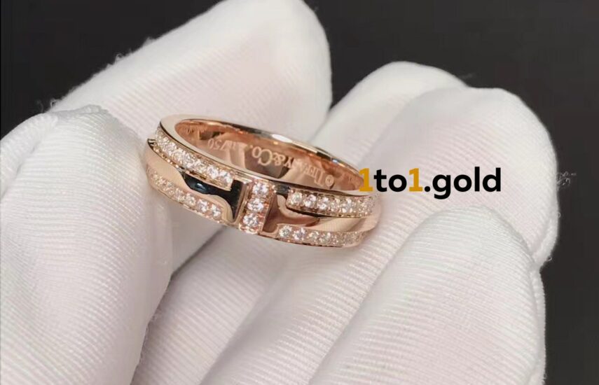 Реплика Tiffany T Narrow Pav Diamond Ring из Китая