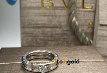 Реплика Кольцо Bvlgari из белого золота с бриллиантом из Китая