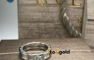 Реплика Кольцо Bvlgari из белого золота с бриллиантом из Китая