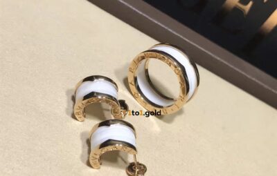 Реплика B.Zero1 earrings Rose Gold Ceramic White из Китая