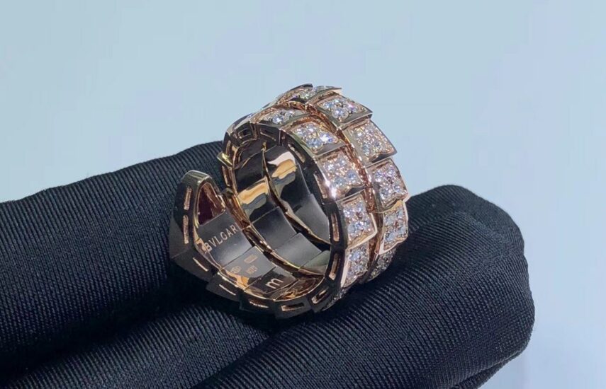 Реплика Bvlgari Serpenti Viper Ring Rose Gold Red из Китая
