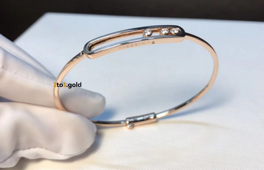 Реплика Тонкий браслет с подвижными бриллиантами MESSIKA Jonc Move из Китая