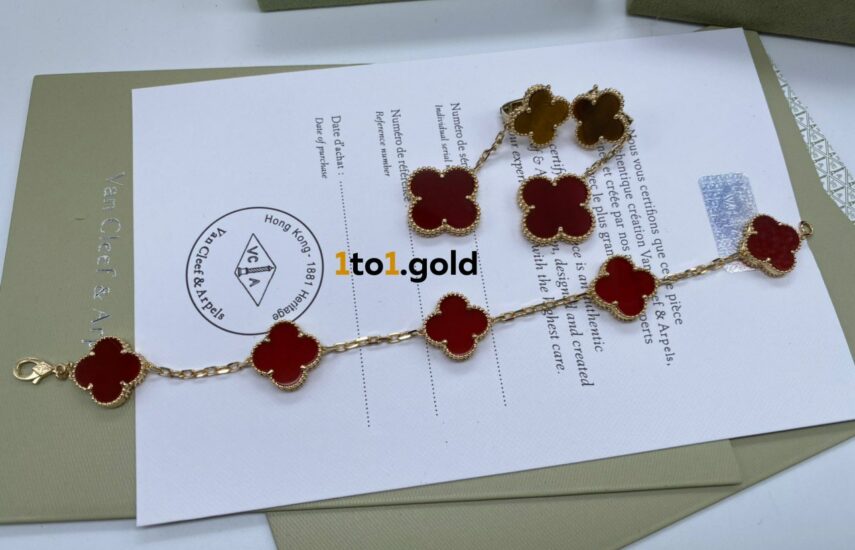 Реплика Vintage Alhambra bracelet & Magic Alhambra earrings & Magic Alhambra long necklace из Китая