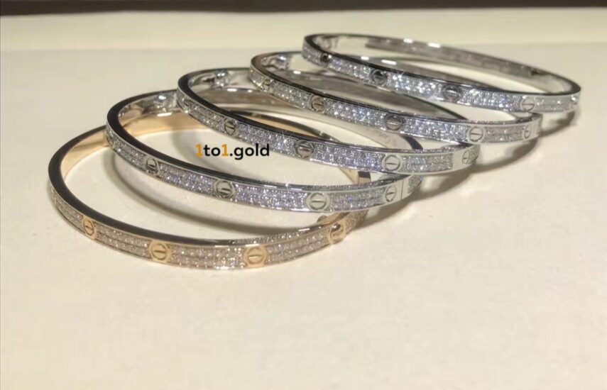 Реплика LOVE bracelet diamond paved ceramic из Китая