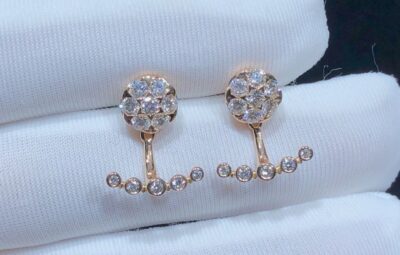 Реплика Серьги Smile из розового золота с бриллиантами из Китая