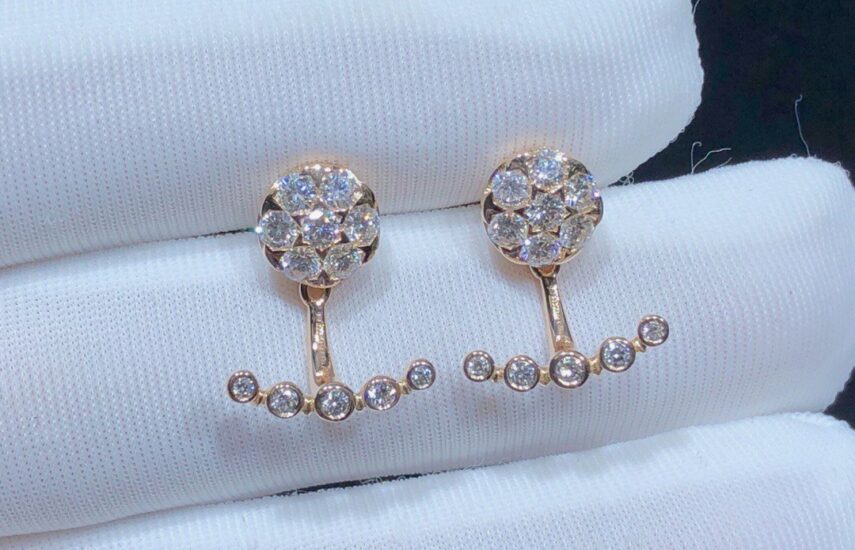 Реплика Серьги Smile из розового золота с бриллиантами из Китая