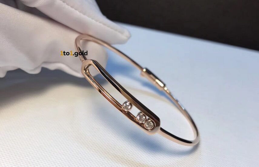 Реплика Тонкий браслет с подвижными бриллиантами MESSIKA Jonc Move из Китая