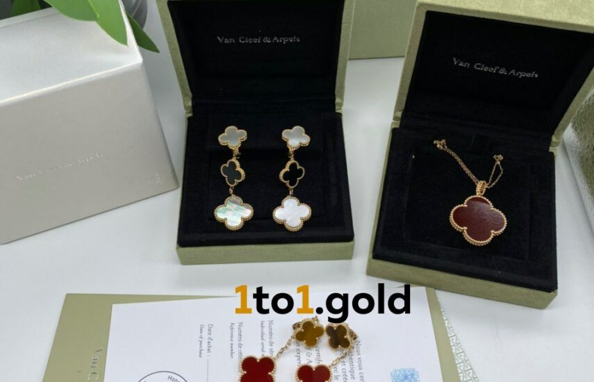 Реплика Vintage Alhambra bracelet & Magic Alhambra earrings & Magic Alhambra long necklace из Китая