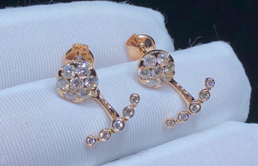 Реплика Серьги Smile из розового золота с бриллиантами из Китая