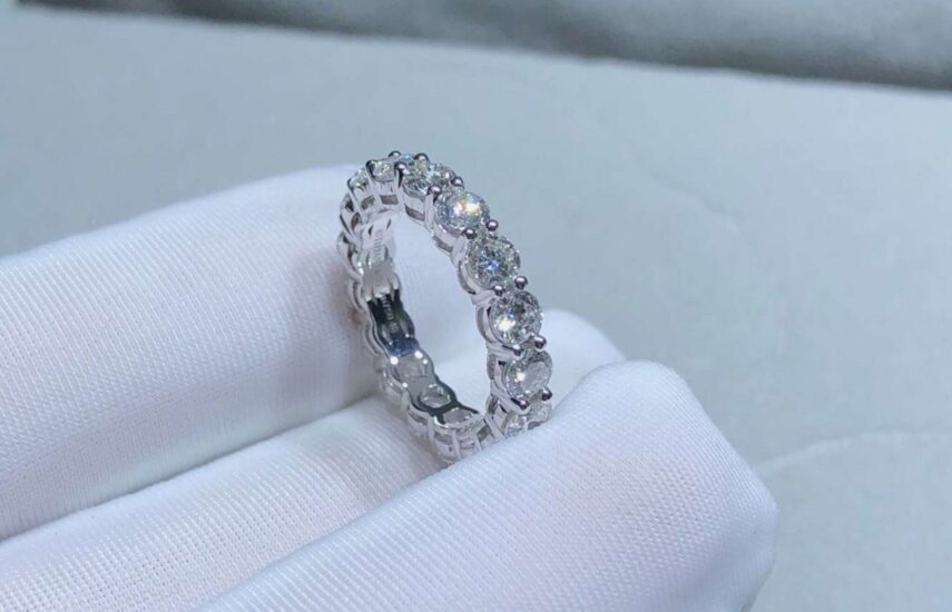 Реплика Кольцо Tiffany & Co из платины 2.1К и 21 бриллианта по кругу из Китая