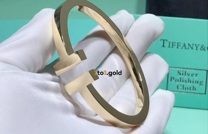 Реплика браслета Tiffany T Square из желтого золота из Китая