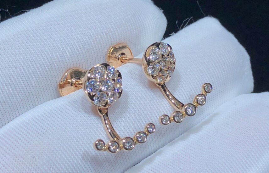 Реплика Серьги Smile из розового золота с бриллиантами из Китая