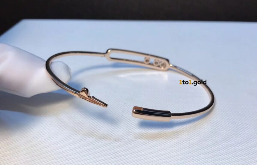 Реплика Тонкий браслет с подвижными бриллиантами MESSIKA Jonc Move из Китая