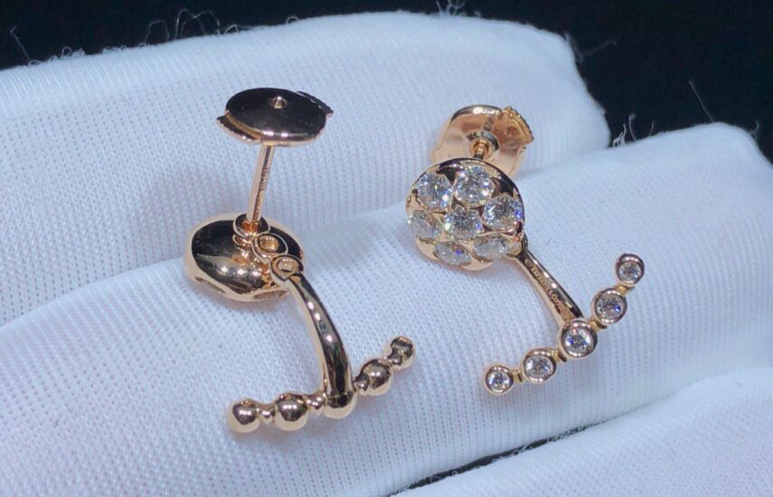 Реплика Серьги Smile из розового золота с бриллиантами из Китая