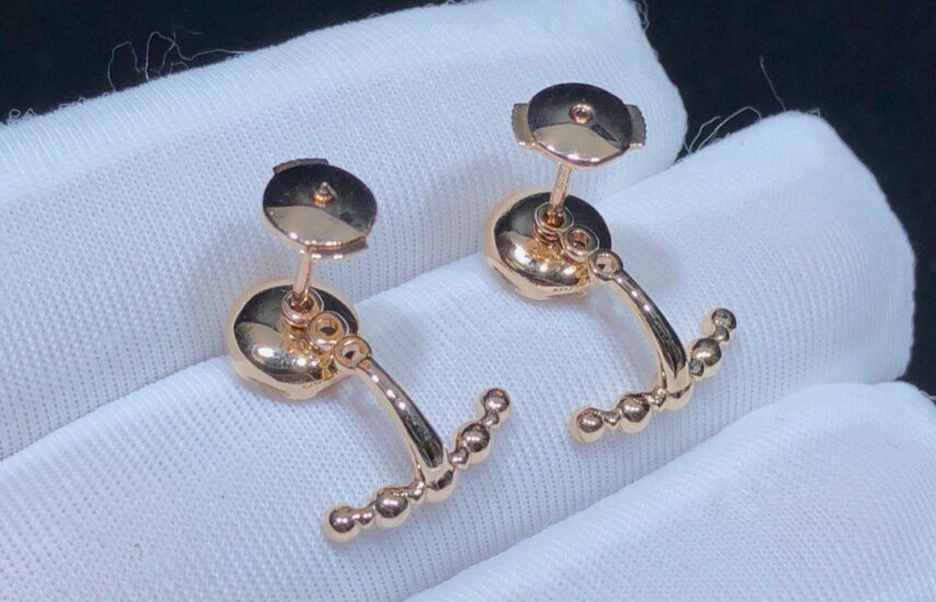 Реплика Серьги Smile из розового золота с бриллиантами из Китая